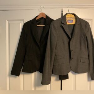 Theory Black Pinstripe Blazer